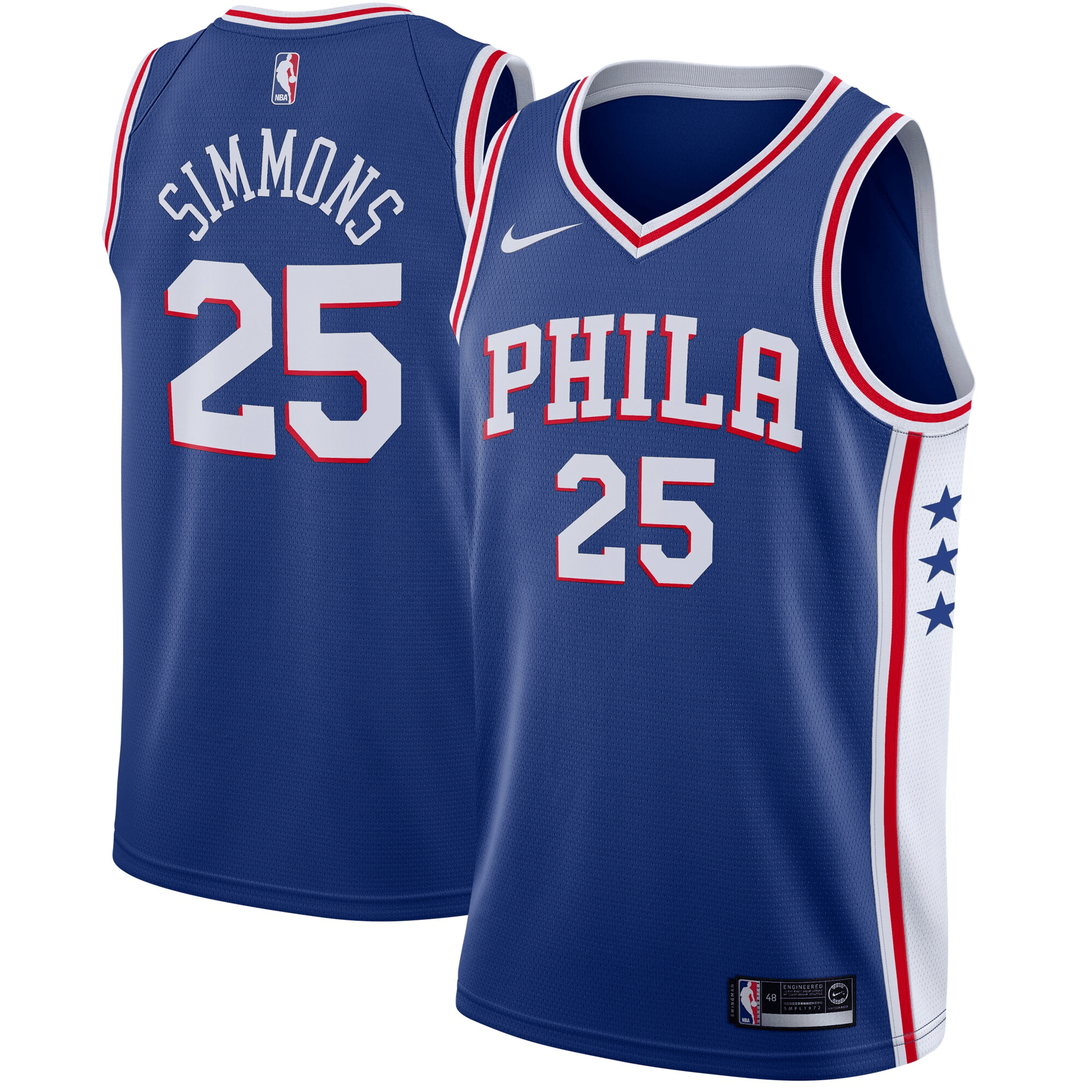 Ben Simmons Philadelphia 76ers Swingman White Association Edition NBA Jersey Men's