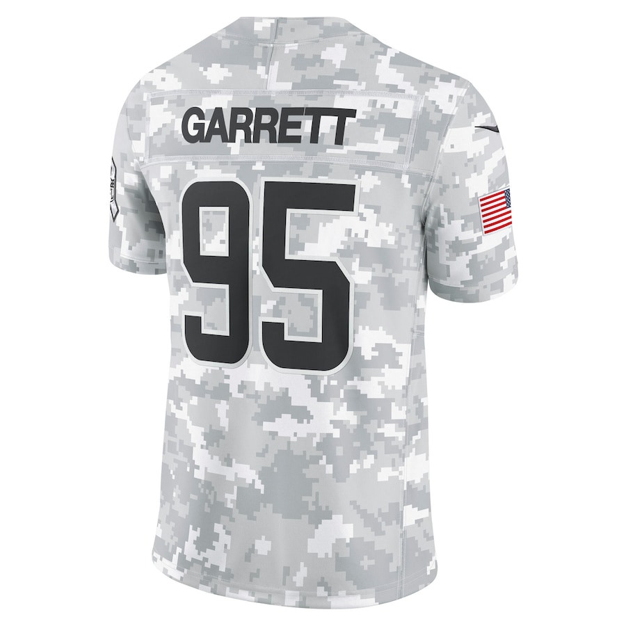 Myles Garrett 95 Cleveland Browns 2024 Salute to Service Limited Arctic Camo NFL Jersey Men's