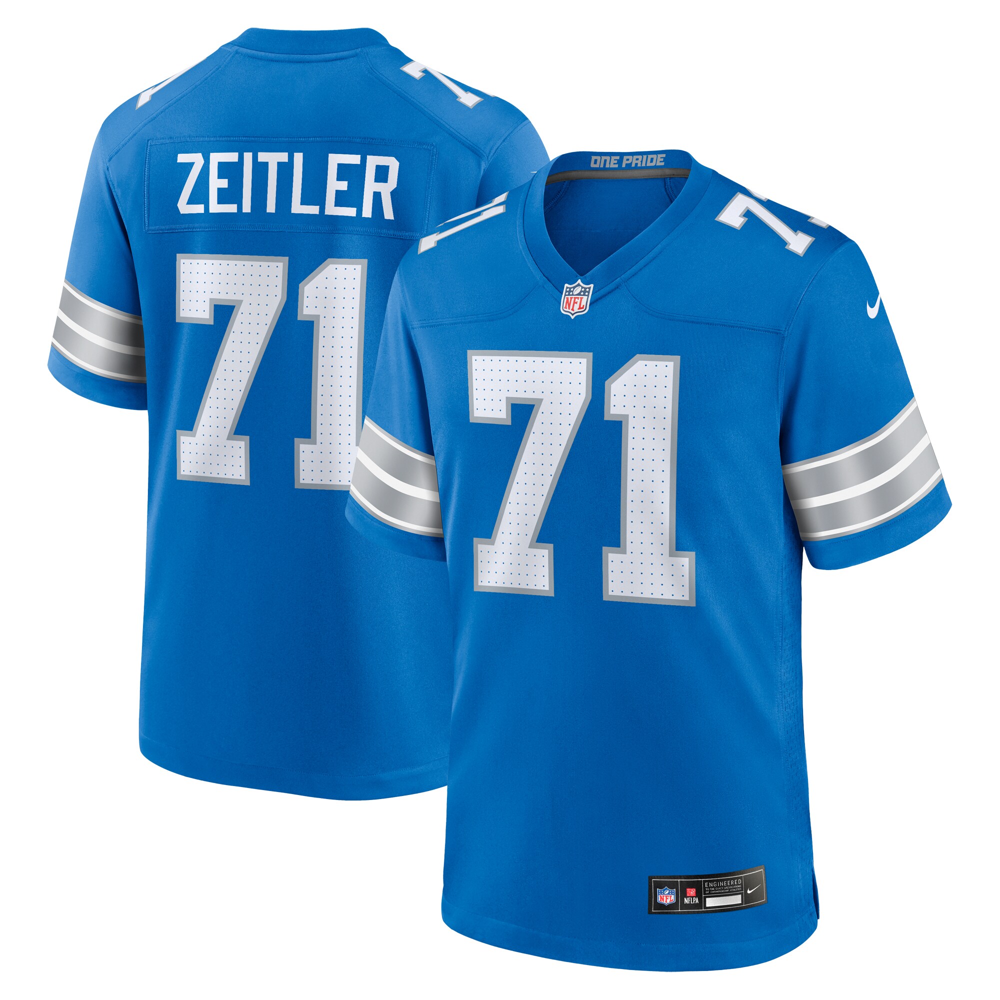 Detroit Lions Kevin Zeitler Blue Game NFL Jersey Men's