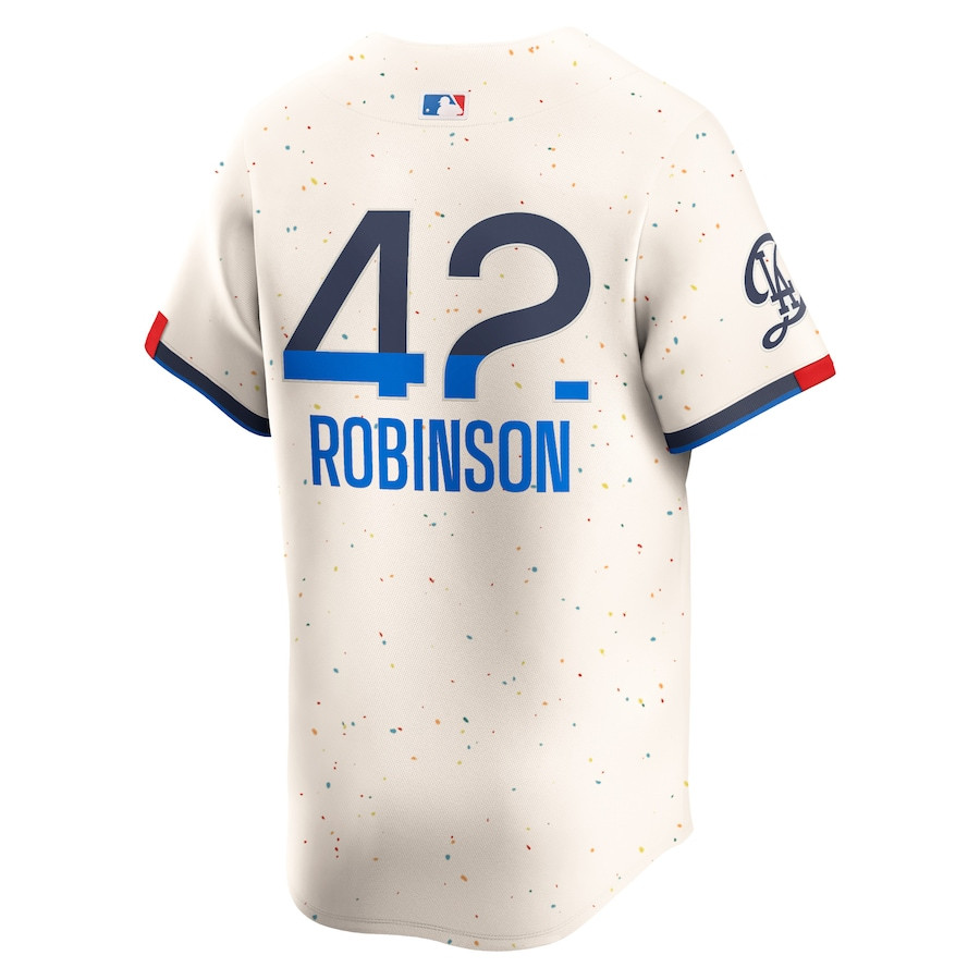 Jackie Robinson 42 Los Angeles Dodgers 2024 City Connect Limited Cream MLB Jersey Men's