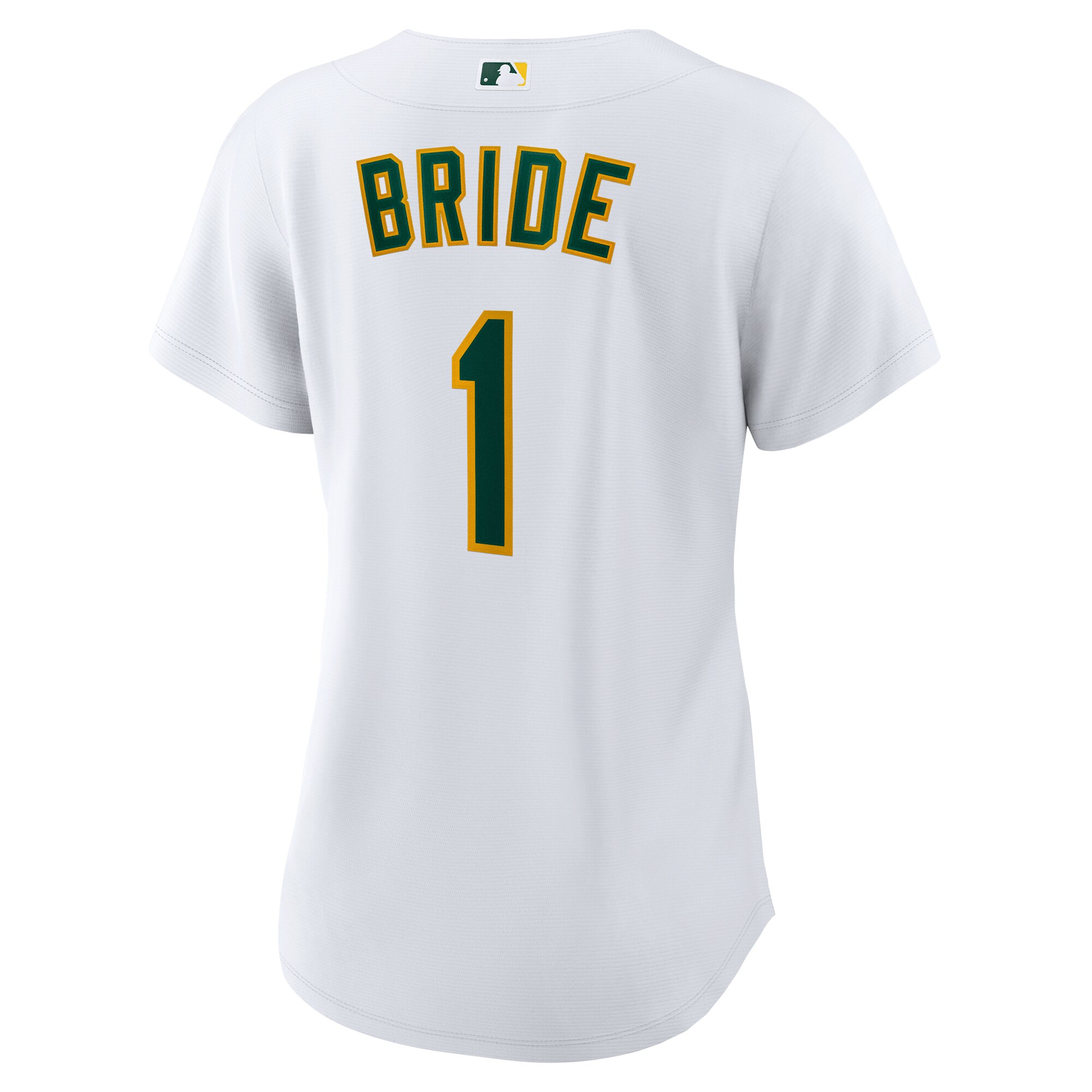 Oakland Athletics White #1 Bride Home MLB Jersey Women's