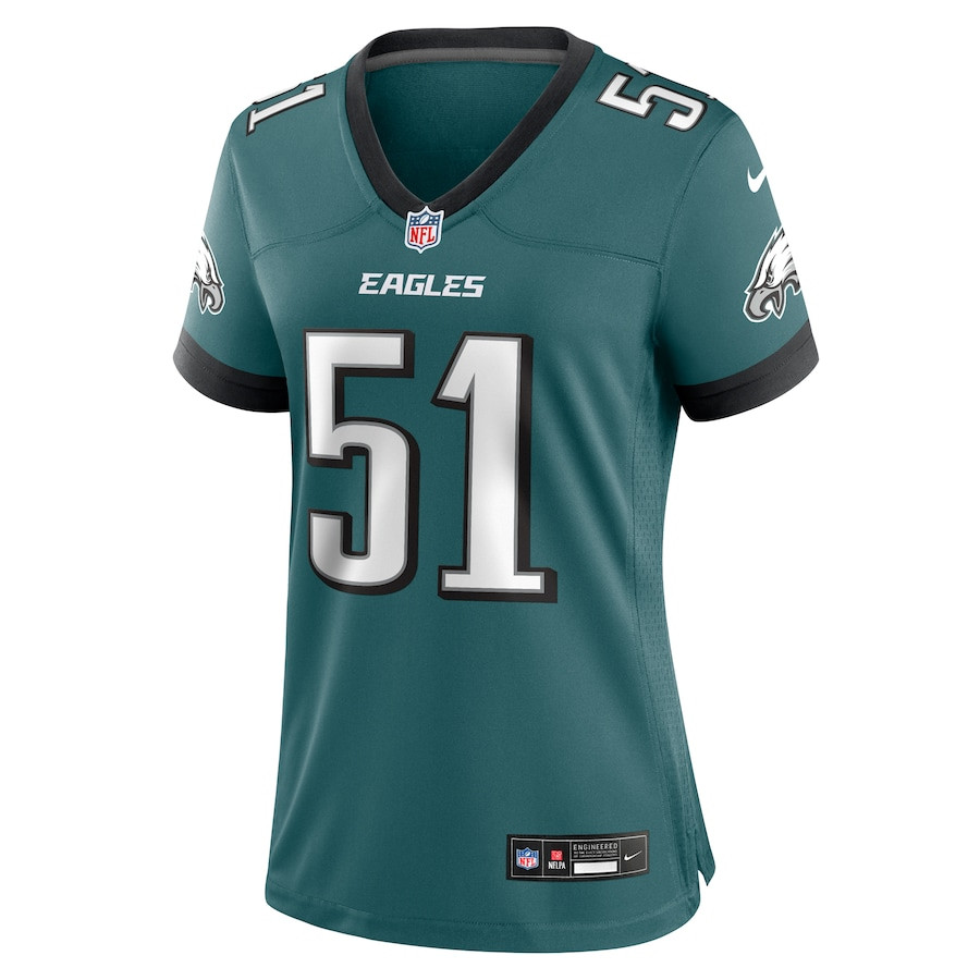 Cam Jurgens 51 Philadelphia Eagles Team Game Midnight Green NFL Jersey Women's