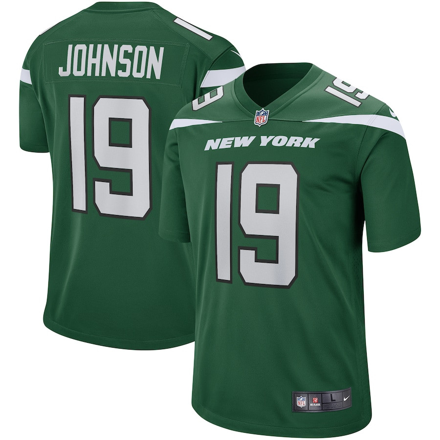 Keyshawn Johnson 19 New York Jets Game Retired Gotham Green NFL Jersey Men's