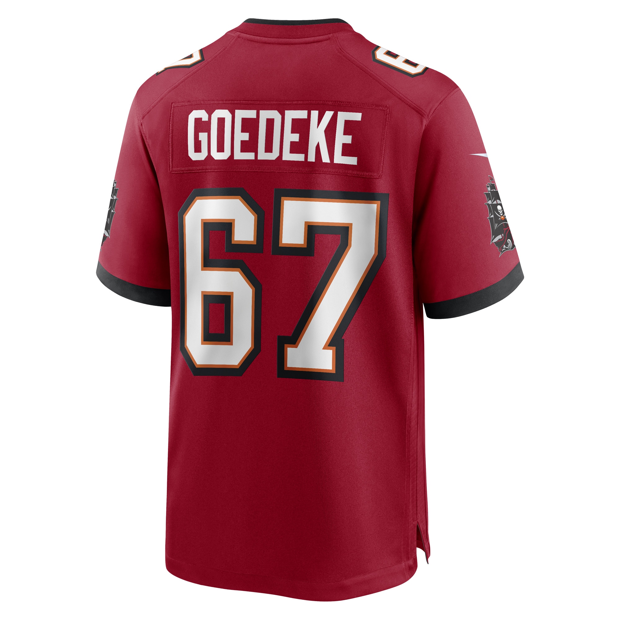 Tampa Bay Buccaneers Luke Goedeke Red Game Player NFL Jersey Men's