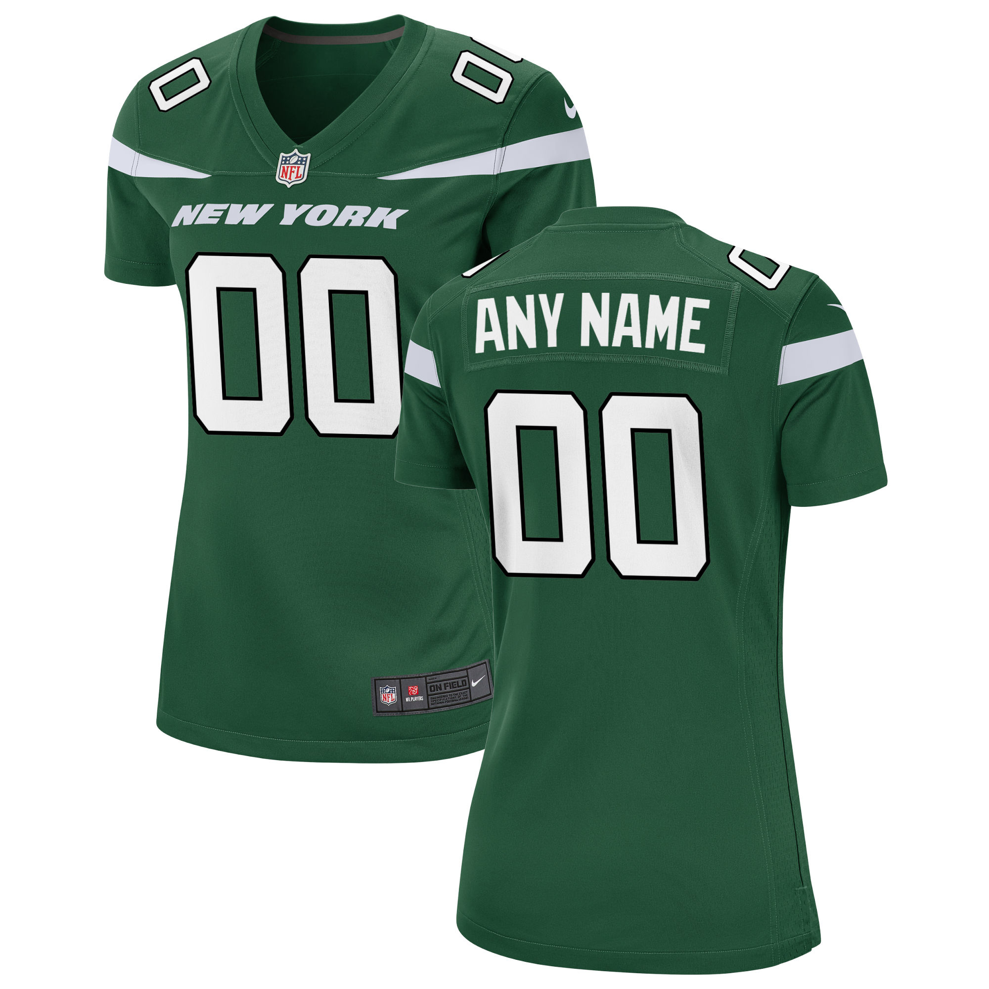 Gotham Green New York Jets Custom Game NFL Jersey Women's