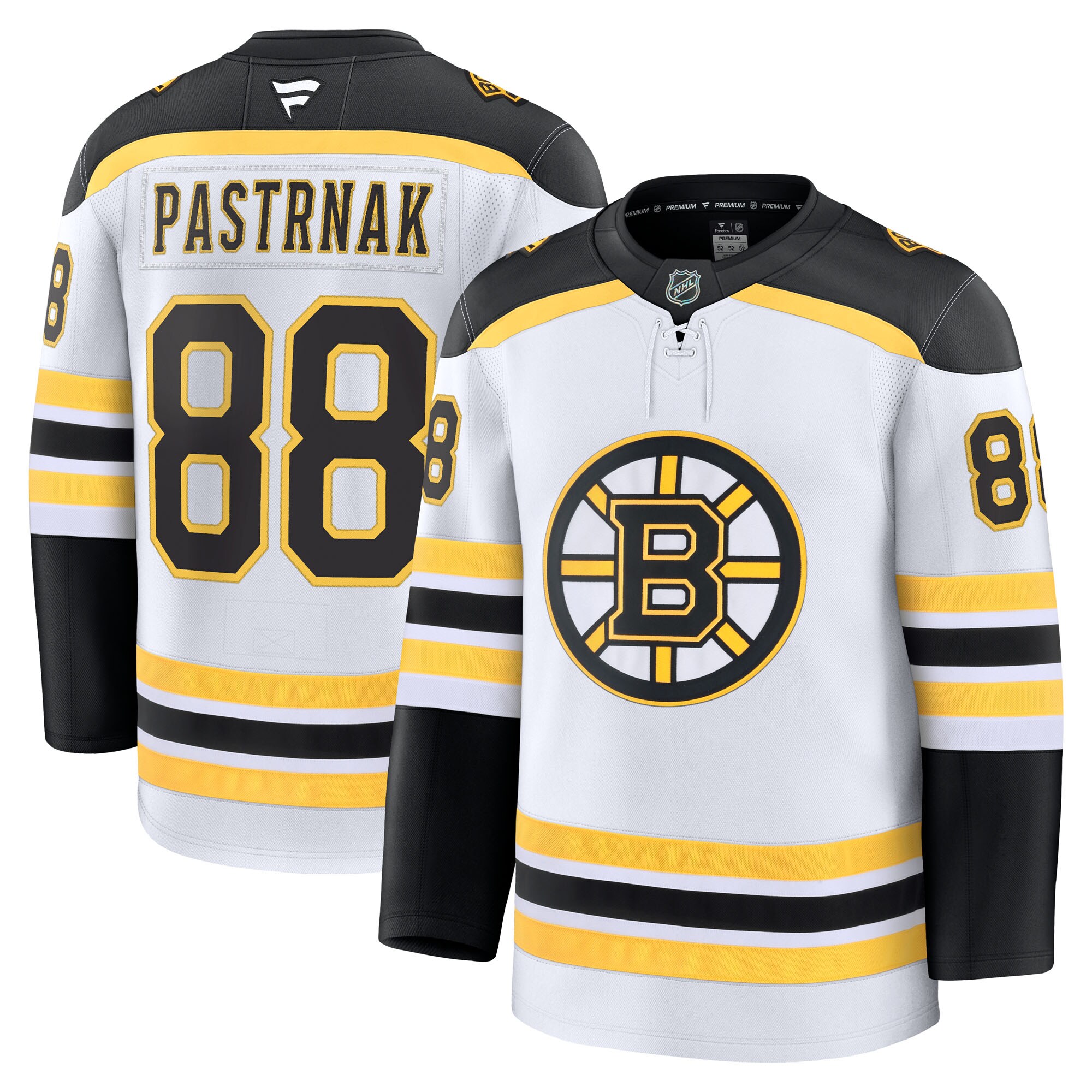 Boston Bruins David Pastrnak White Away Premium NHL Jersey Men's