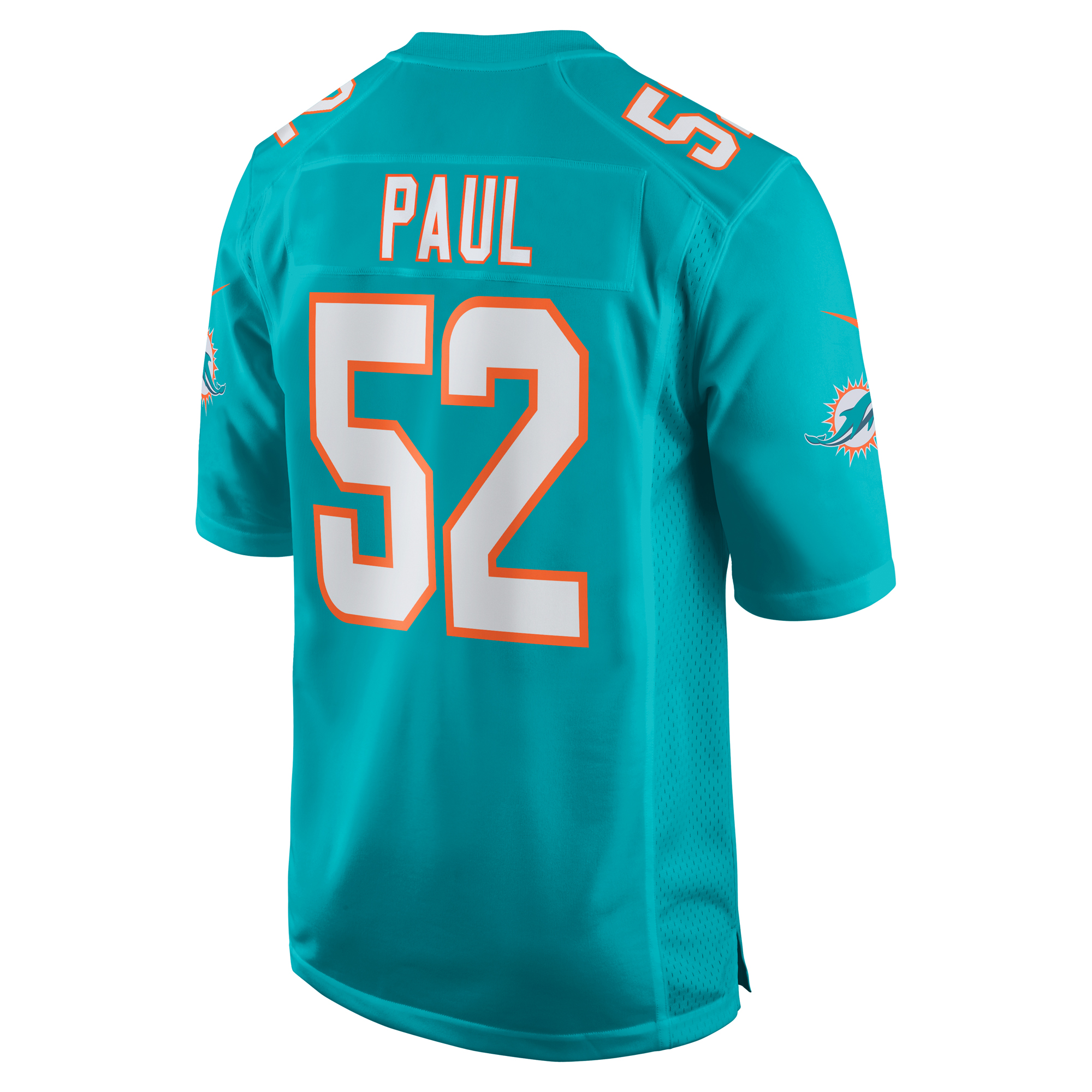 Miami Dolphins Patrick Paul Aqua Game NFL Jersey Men's
