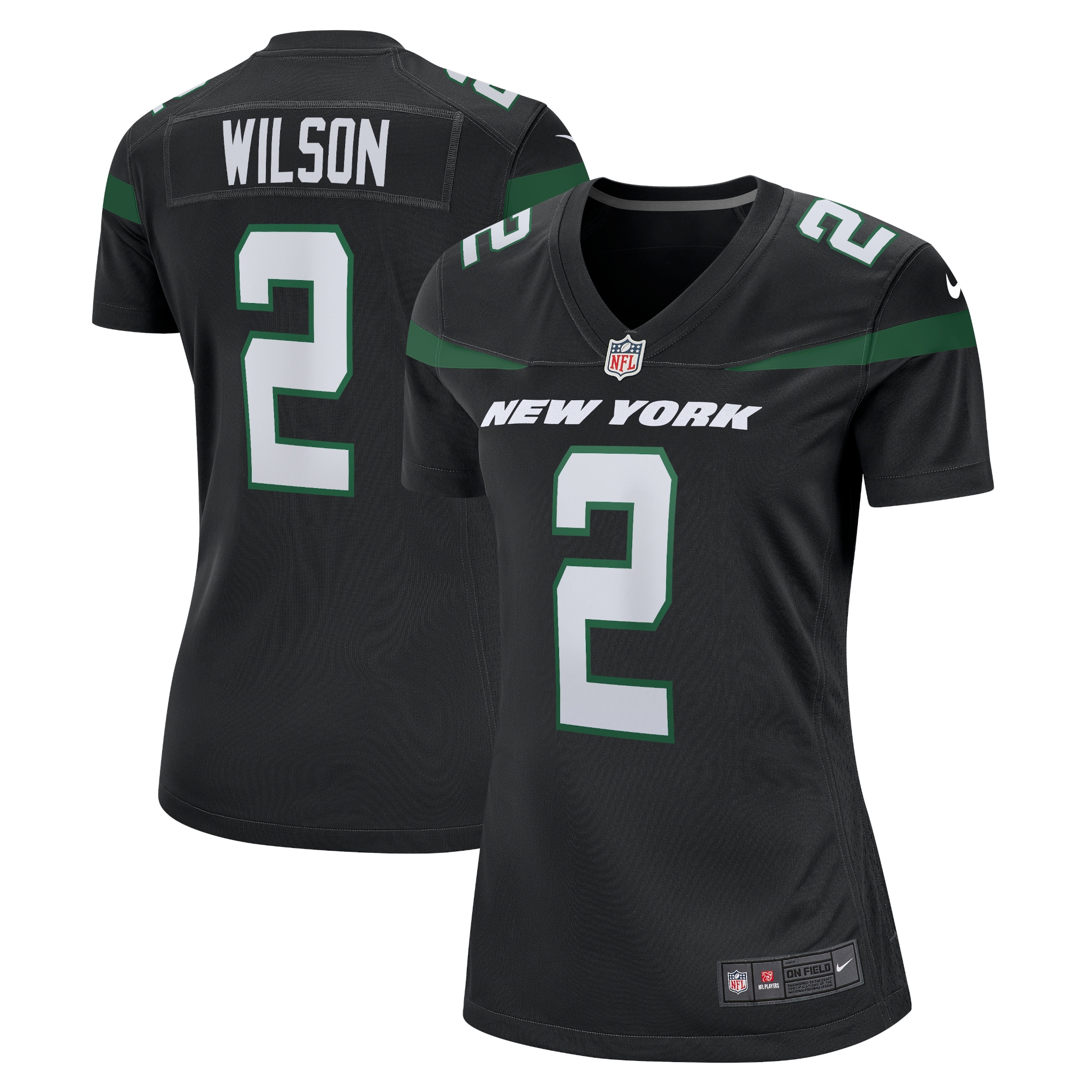 New York Jets Zach Wilson Black Player NFL Jersey Women's