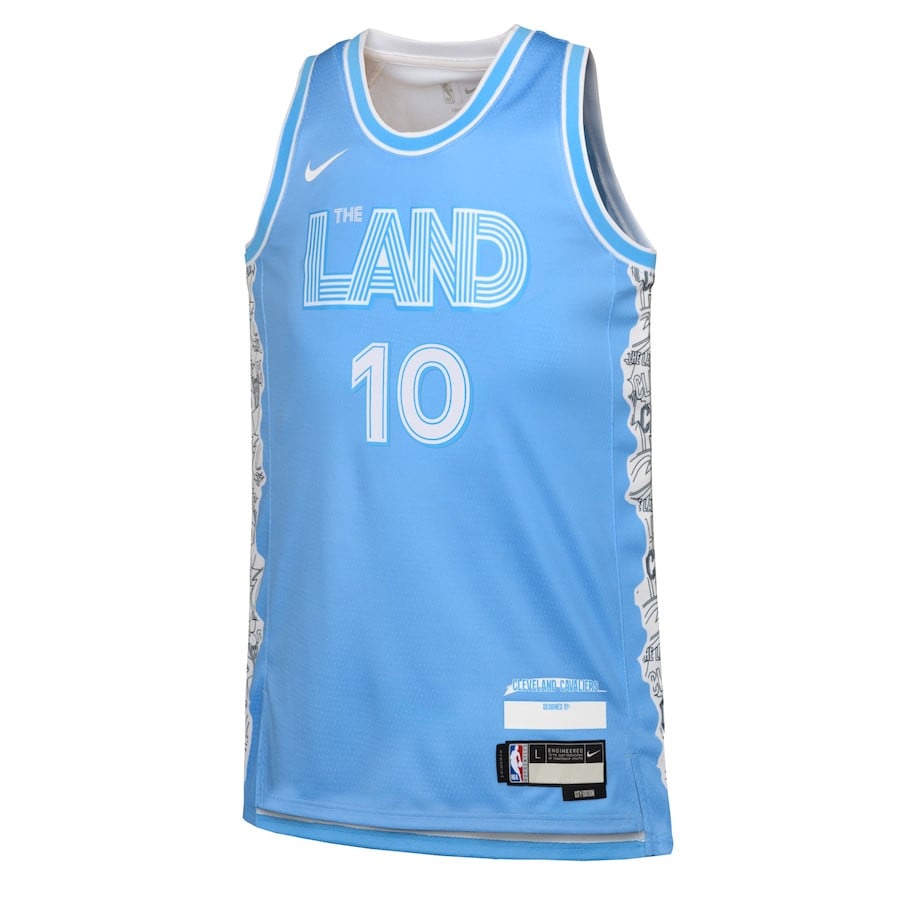 Darius Garland 10 Cleveland Cavaliers 2024/25 Swingman Playe City Edition Light Blue NBA Jersey Youth