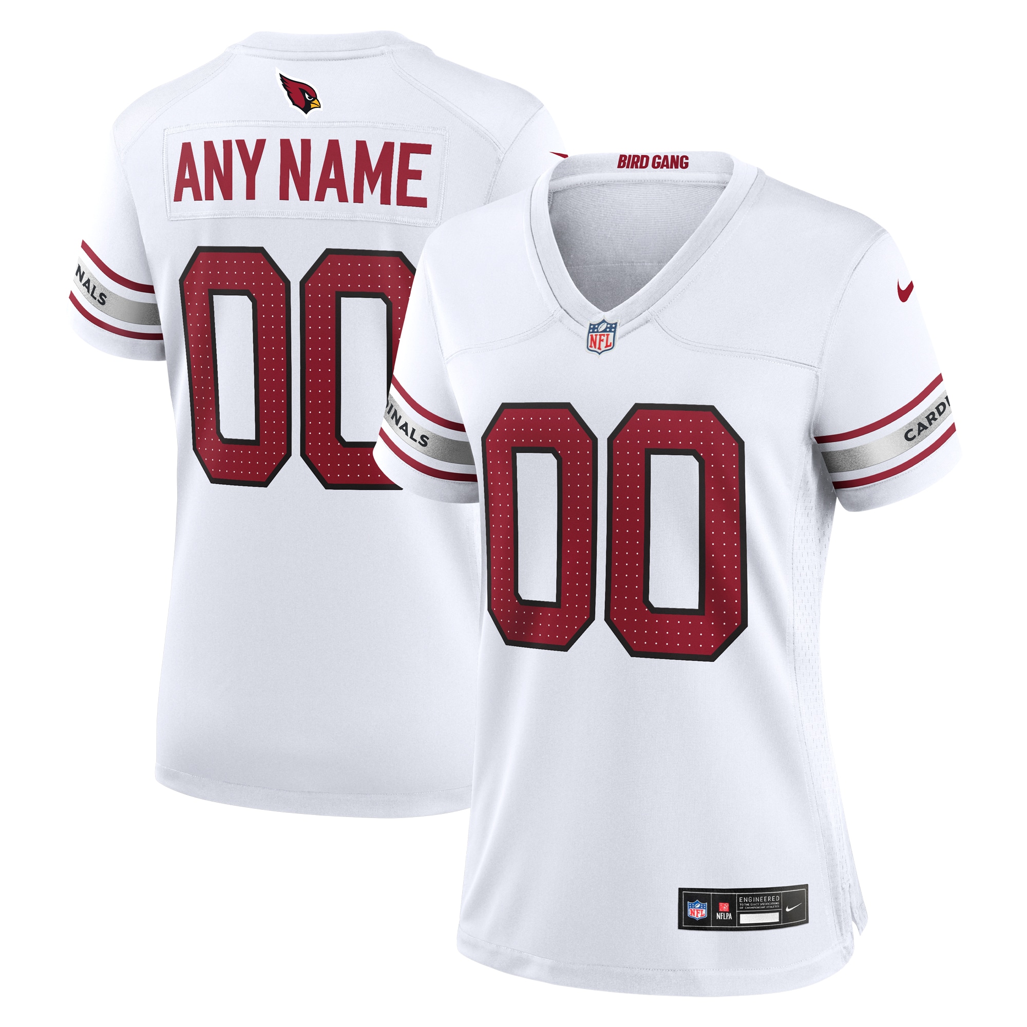 Arizona Cardinals White Custom Game NFL Jersey Women's