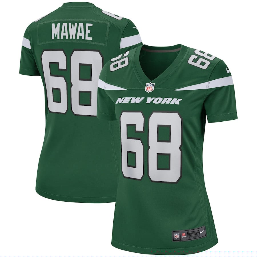 Kevin Mawae 68 New York Jets Game Retired Gotham Green NFL Jersey Women's