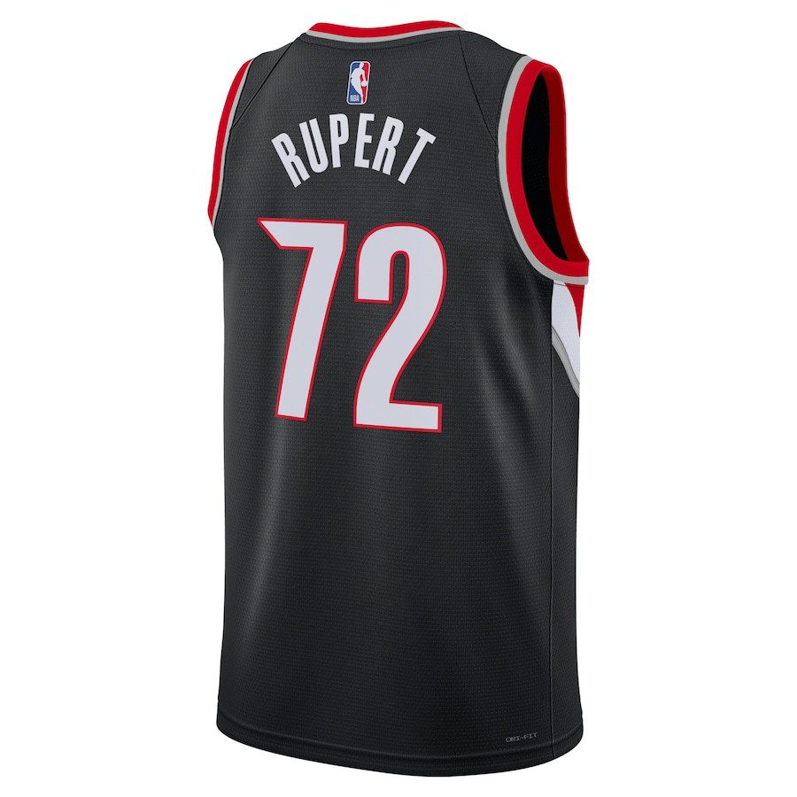 Rayan Rupert 72 Portland Trail Blazers Unisex Swingman Icon Edition Black NBA Jersey Unisex