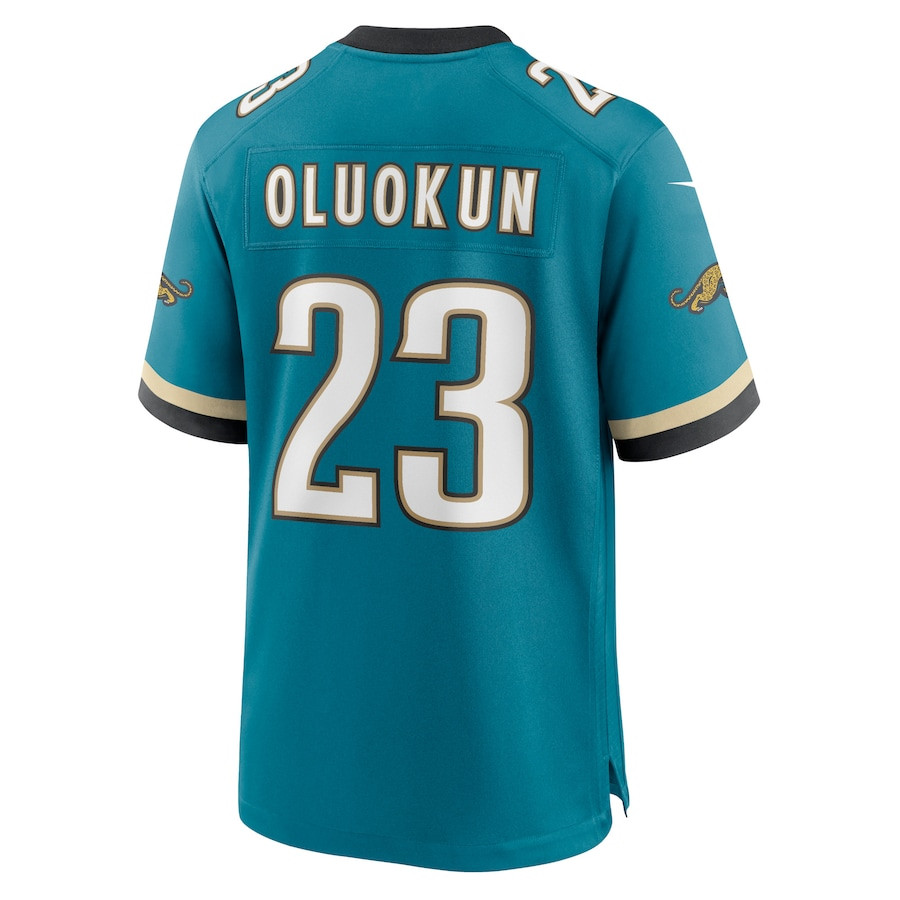 Foye Oluokun 23 Jacksonville Jaguars Prowler Throwback Player Game Teal NFL Jersey Men's