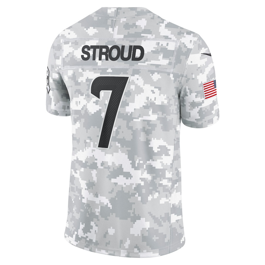 C.J. Stroud 7 Houston Texans 2024 Salute to Service Limited Arctic Camo NFL Jersey Men's