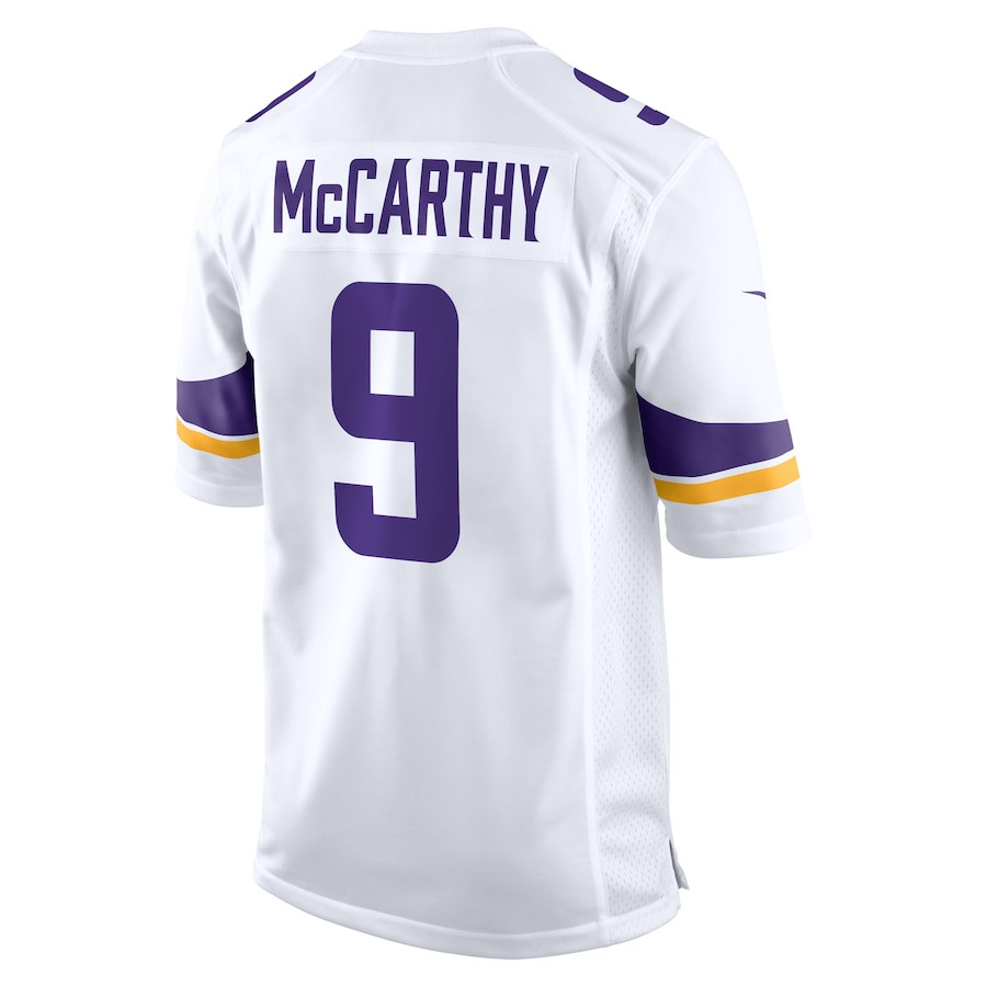 J.J. McCarthy 9 Minnesota Vikings Game White NFL Jersey Men's