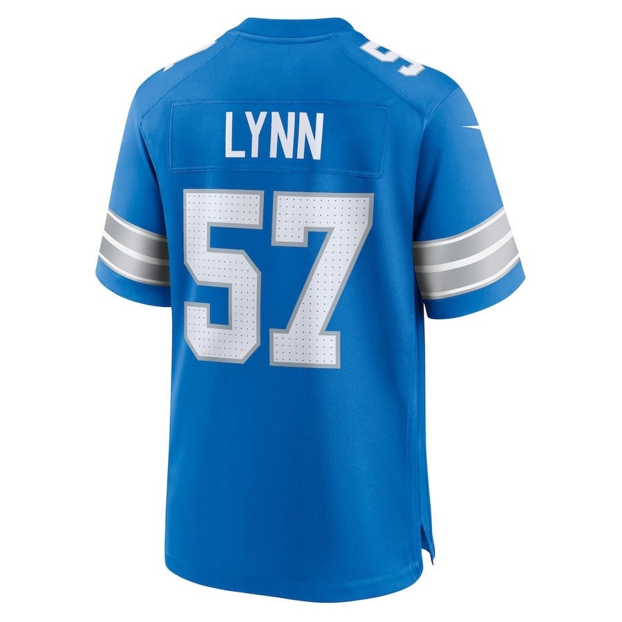 Nate Lynn 57 Detroit Lions Game Blue NFL Jersey Men's