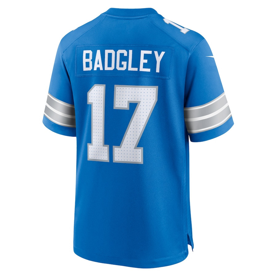 Michael Badgley 17 Detroit Lions Team Game Blue NFL Jersey Men's