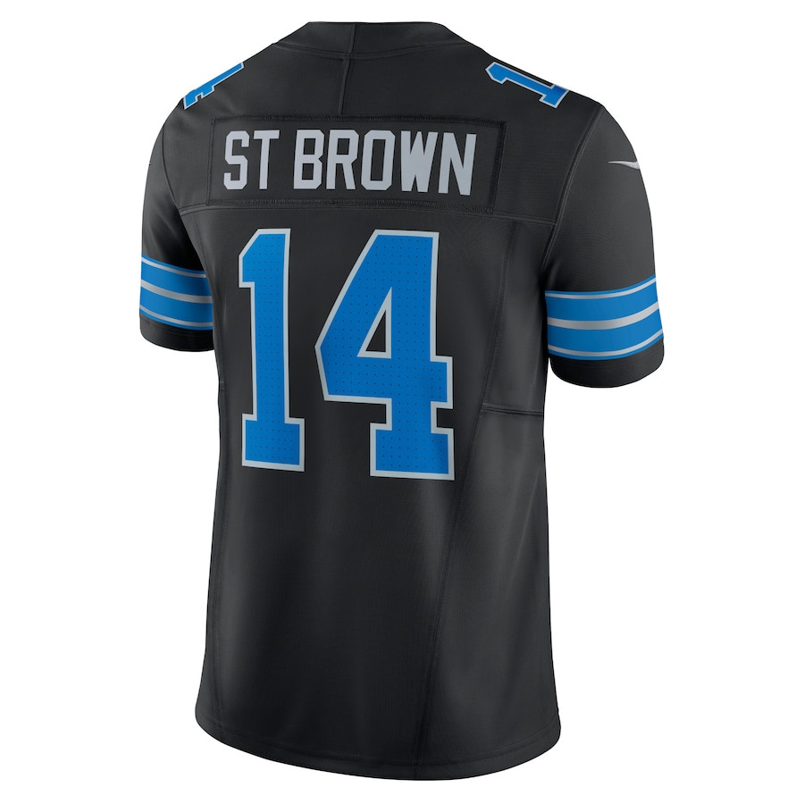Amon-Ra St. Brown 14 Detroit Lions 2nd Alternate Vapor F.U.S.E. Limited Black NFL Jersey Men's