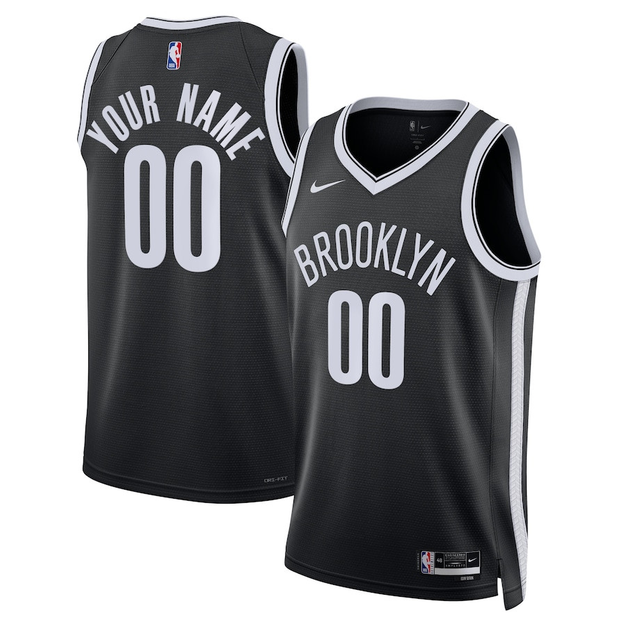 Brooklyn Nets 2023/24 Icon Swingman Custom Black NBA Jersey Men's
