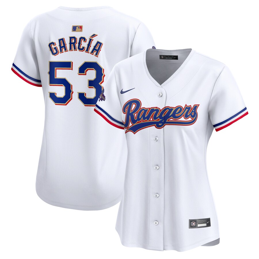 Adolis Garcia Texas Rangers Women's 2024 Gold Collection Limited Player Jersey  White