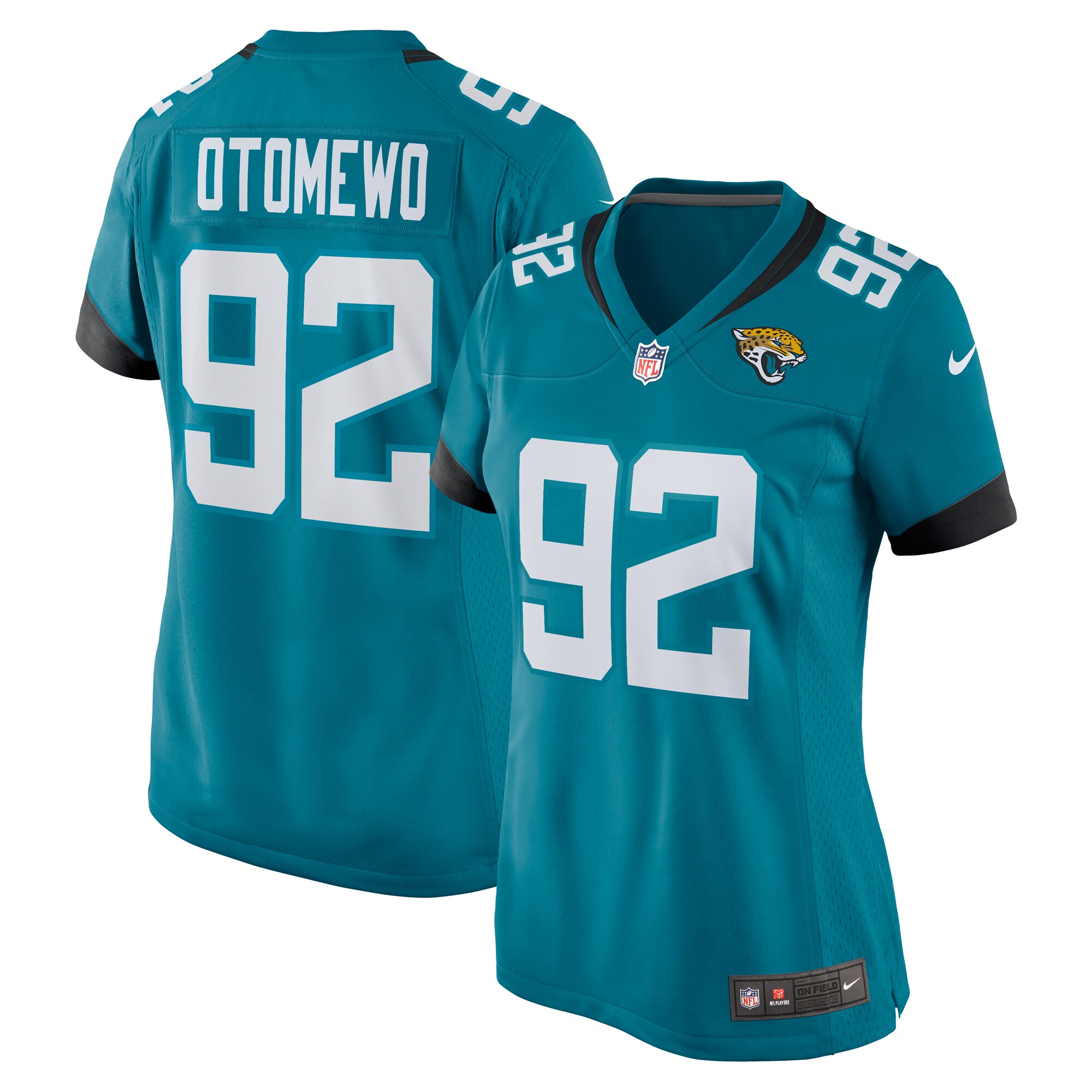 Jacksonville Jaguars Esezi Otomewo Teal Team Game NFL Jersey Women's