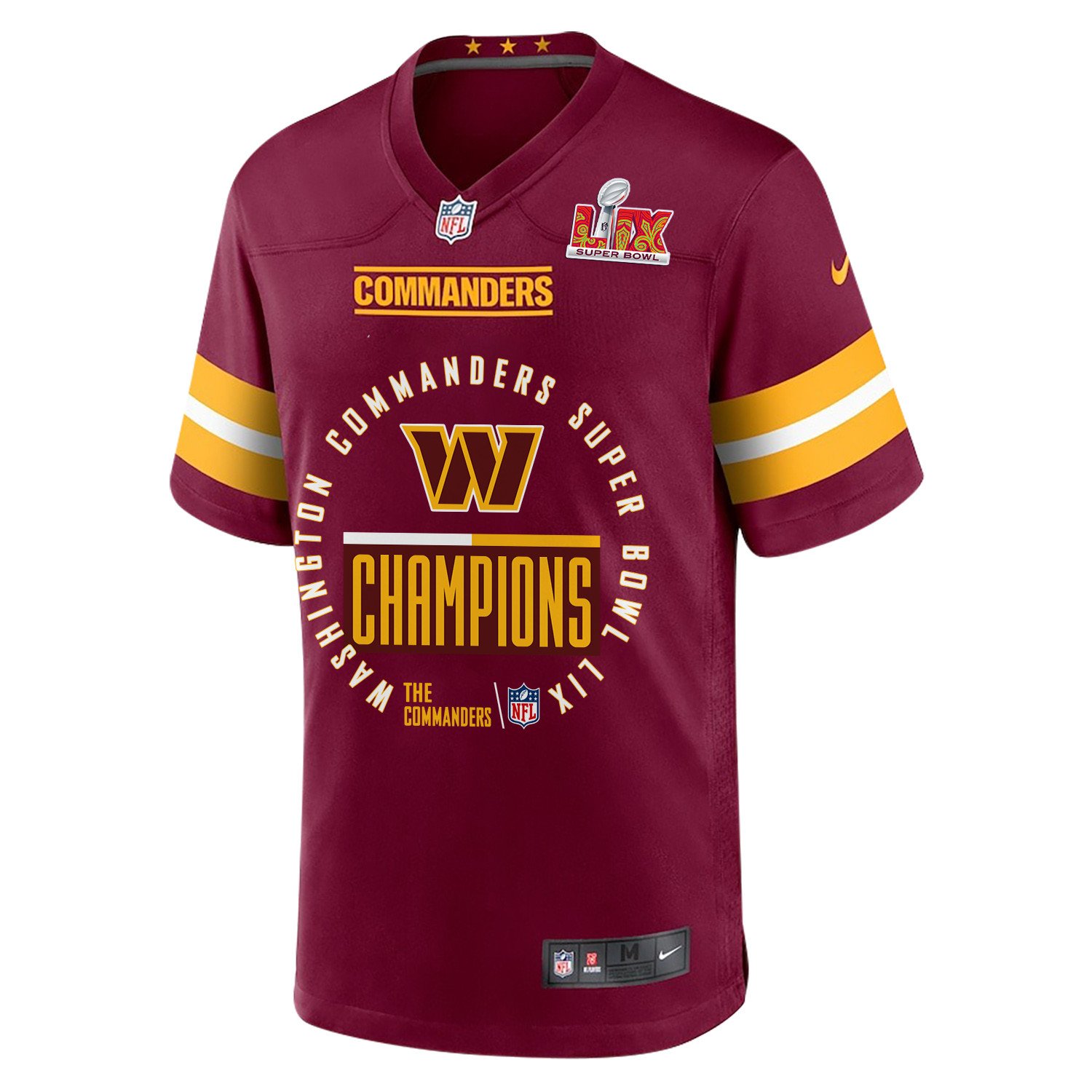Washington Commanders Super Bowl LIX Champions Game Custom Burgundy NFL Jersey Men's
