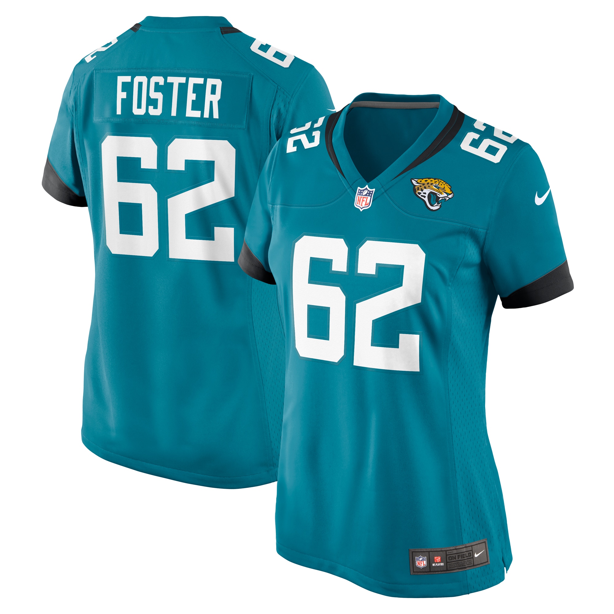 Jacksonville Jaguars Javon Foster Teal Game NFL Jersey Women's