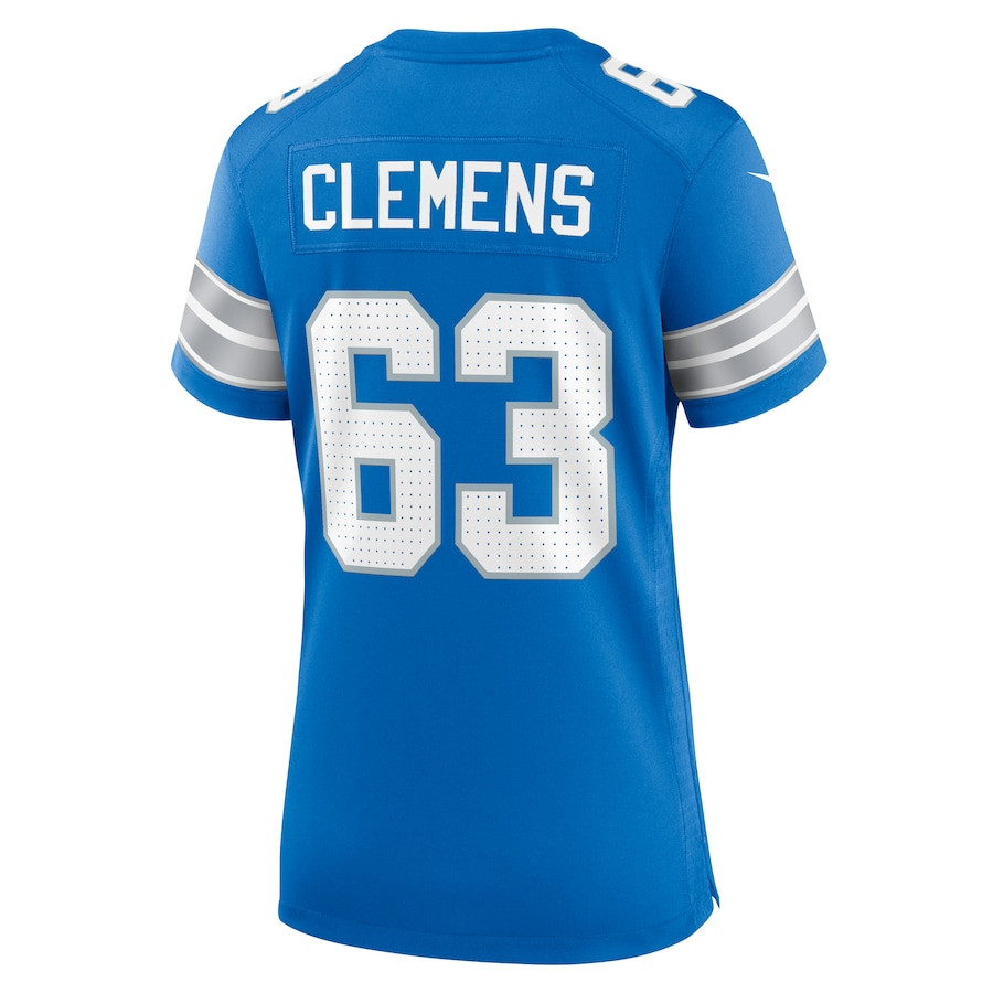Duke Clemens 63 Detroit Lions Game Blue NFL Jersey Women's