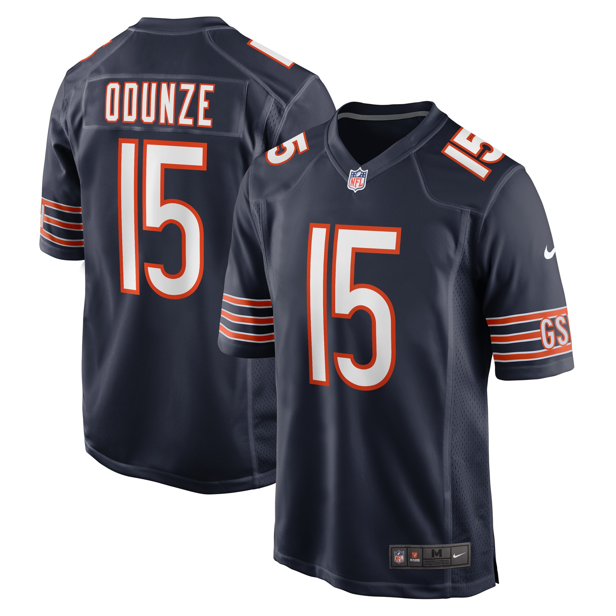 Rome Odunze 15 Chicago Bears 2024 Draft First Round Pick Player Game Navy NFL Jersey Men's