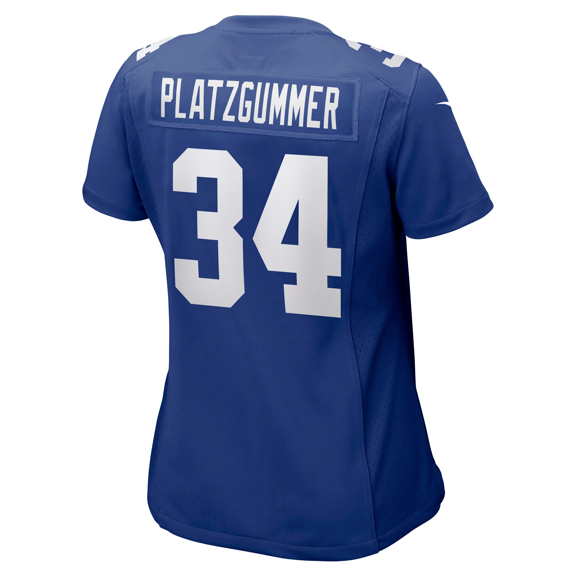 New York Giants Sandro Platzgummer Royal Game Player NFL Jersey Women's