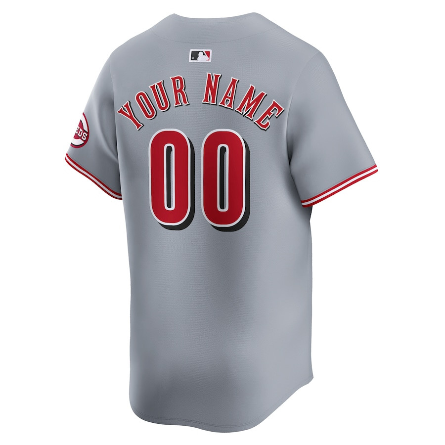 Cincinnati Reds Away Limited Custom Gray MLB Jersey Men's