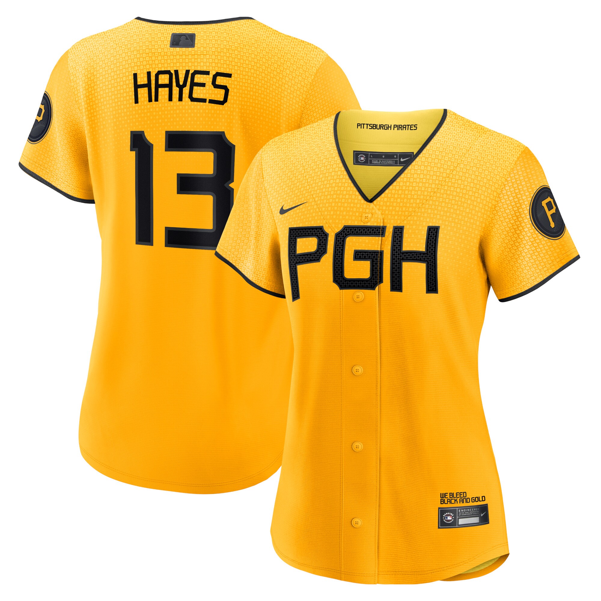 Pittsburgh Pirates Ke'Bryan Hayes Gold City Connect Player MLB Jersey Women's