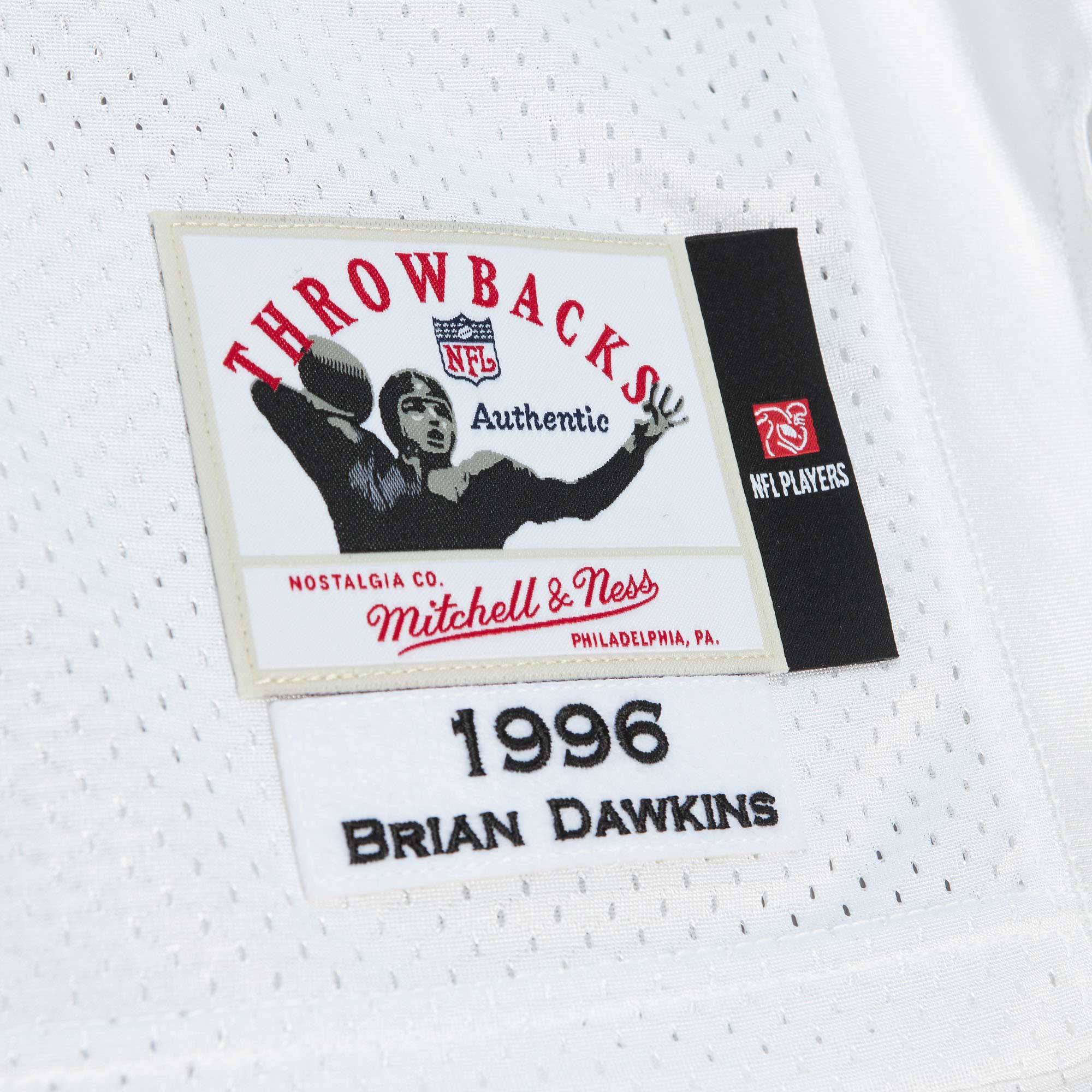 Philadelphia Eagles 1996 Brian Dawkins Mitchell Ness White Throwback Retired Player NFL Jersey Men's