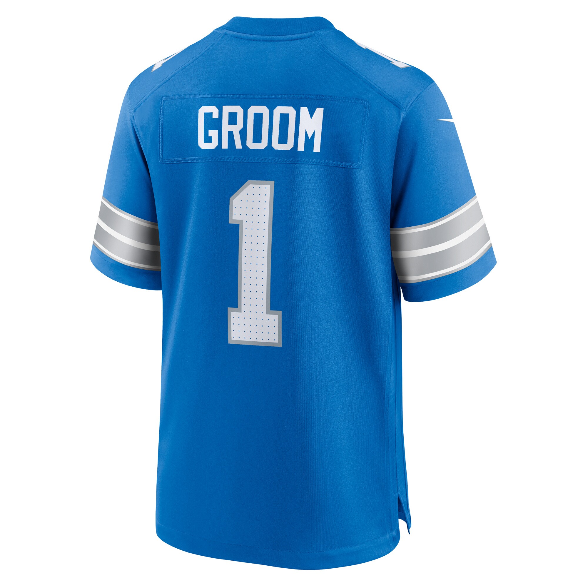 Detroit Lions Number 1 Groom Blue Game NFL Jersey Men's