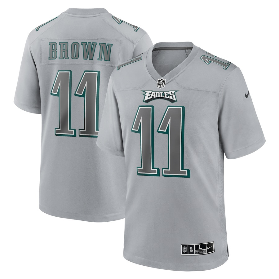 A.J. Brown 11 Philadelphia Eagles Atmosphere Fashion Game Gray NFL Jersey Men's