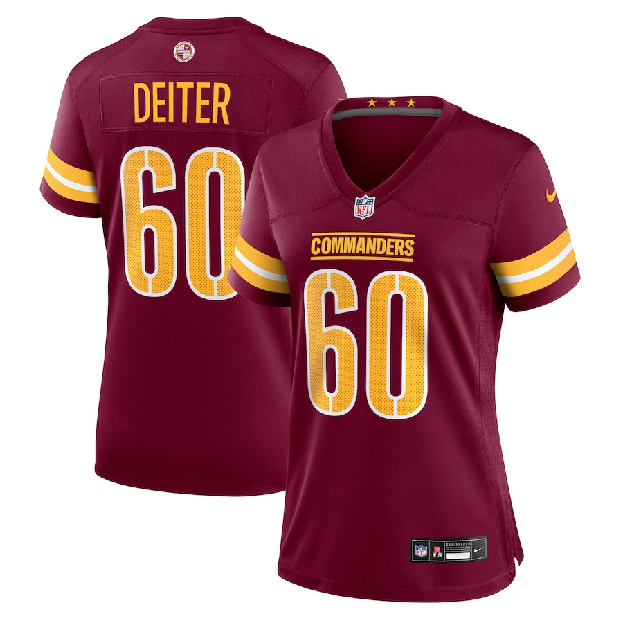 Michael Deiter 60 Washington Commanders Game Burgundy NFL Jersey Women's