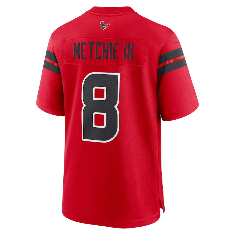John Metchie III 8 Houston Texans Alternate Game Red NFL Jersey Men's