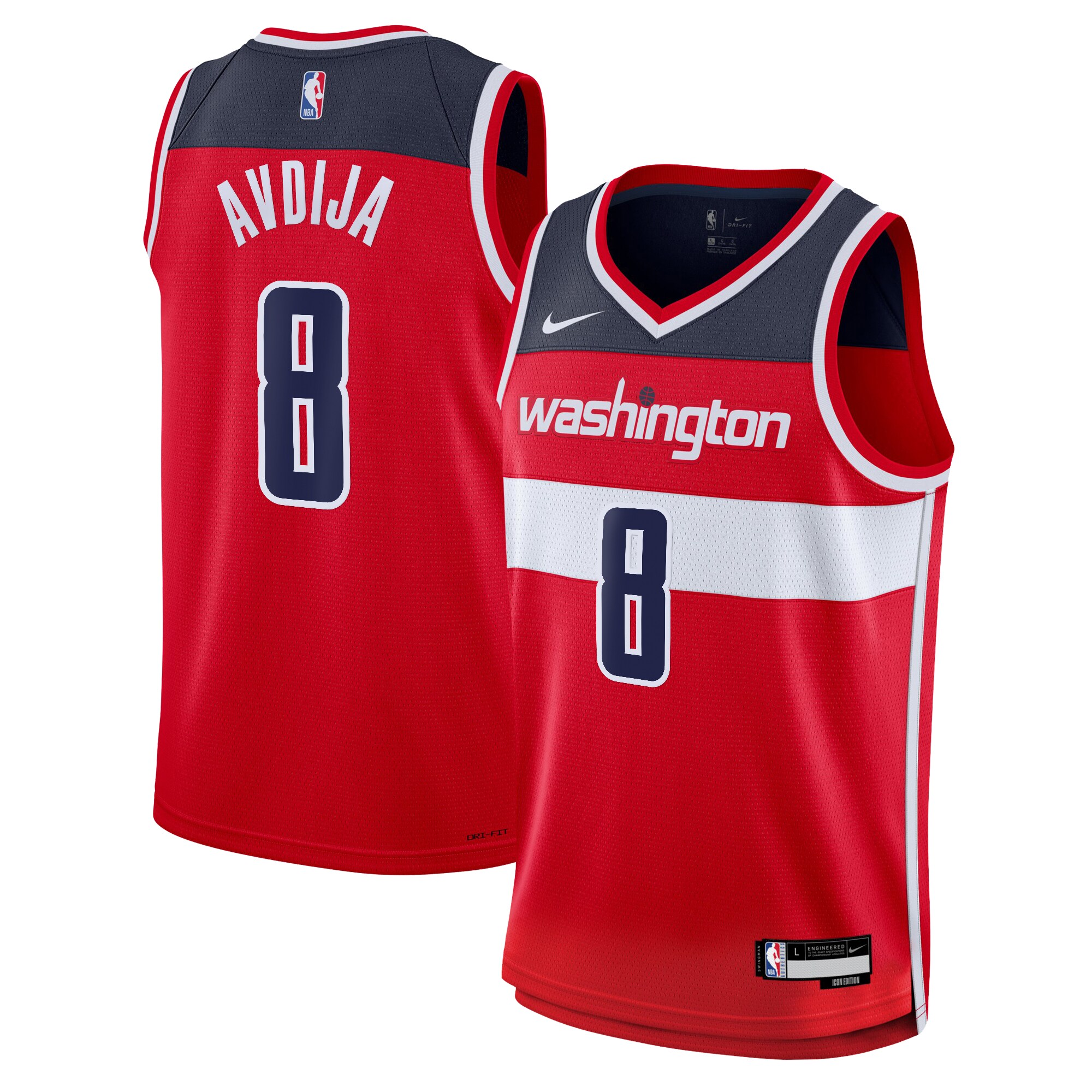 Camiseta Icon Swingman de los Washington Wizards Rojo Deni Avdija NBA Jersey Men's