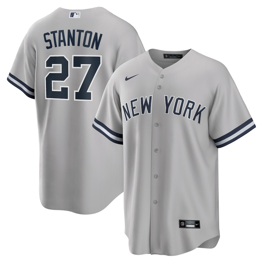 Giancarlo Stanton 27 New York Yankees Road Gray MLB Jersey Men's