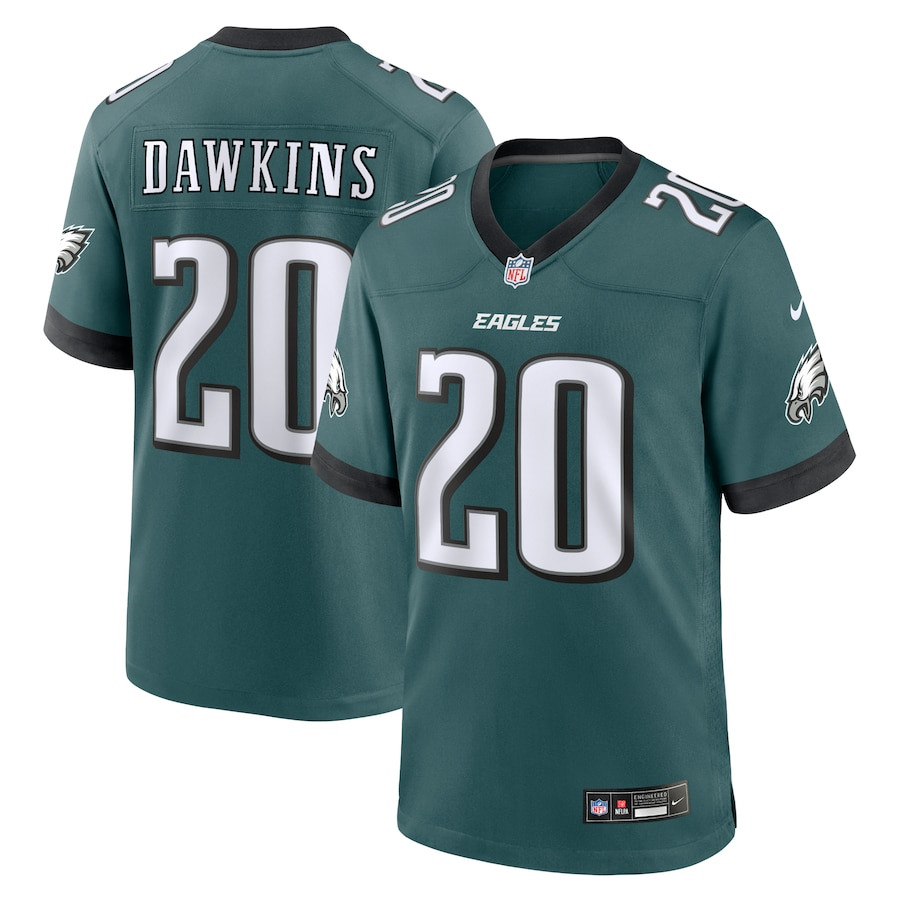 Brian Dawkins 20 Philadelphia Eagles Team Game Midnight Green NFL Jersey Men's