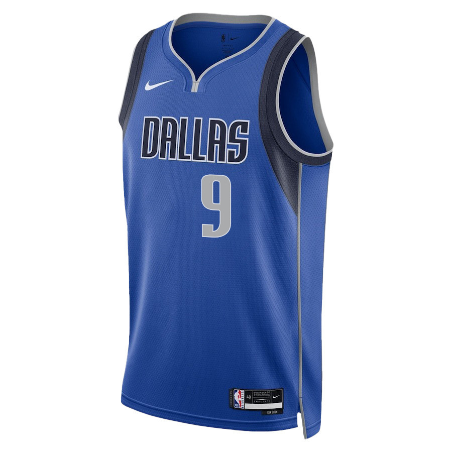 A.J. Lawson 9 Dallas Mavericks 2024 FINALS PATCH Swingman Icon Edition Blue NBA Jersey Men's