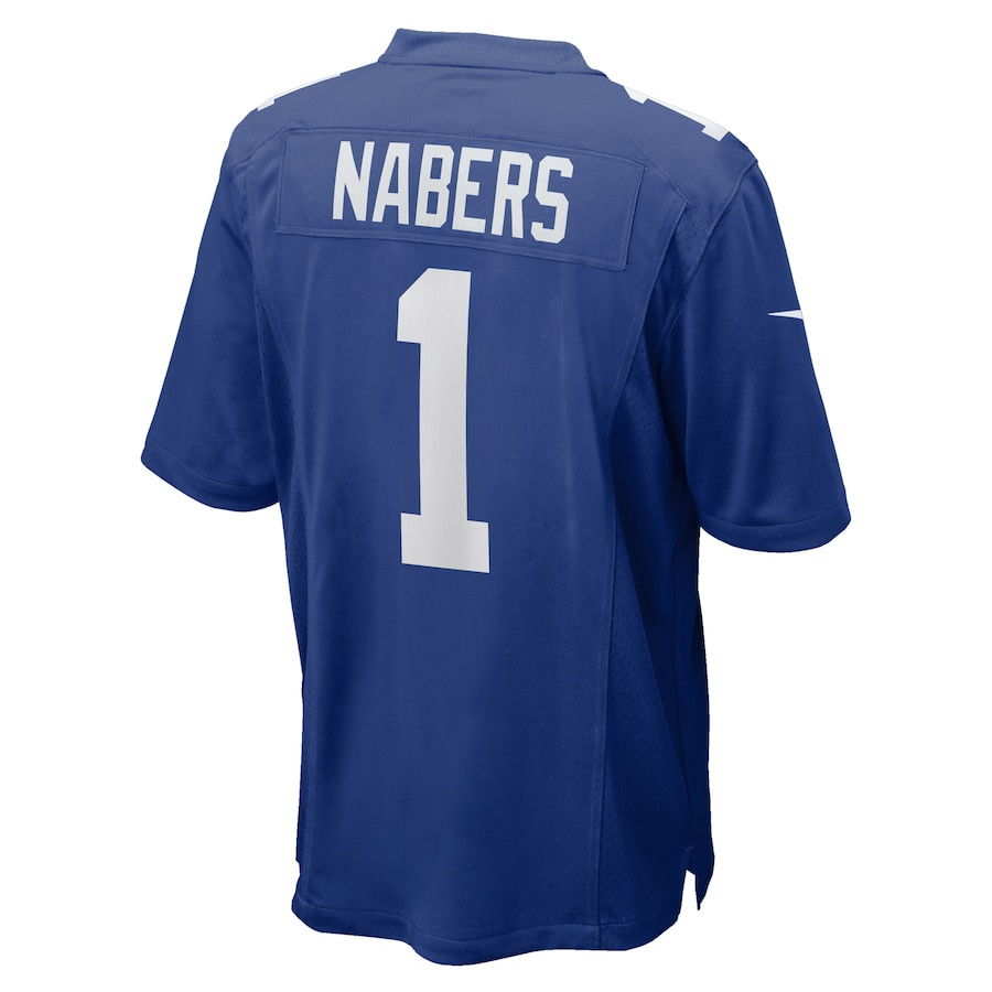 Malik Nabers 1 New York Giants Player Game Royal NFL Jersey Men's