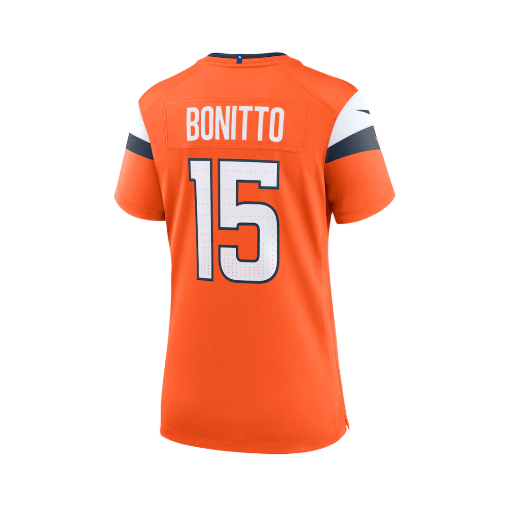 Nik Bonitto 15 Denver Broncos 2025 Pro Bowl Patch Game Orange NFL Jersey Women's