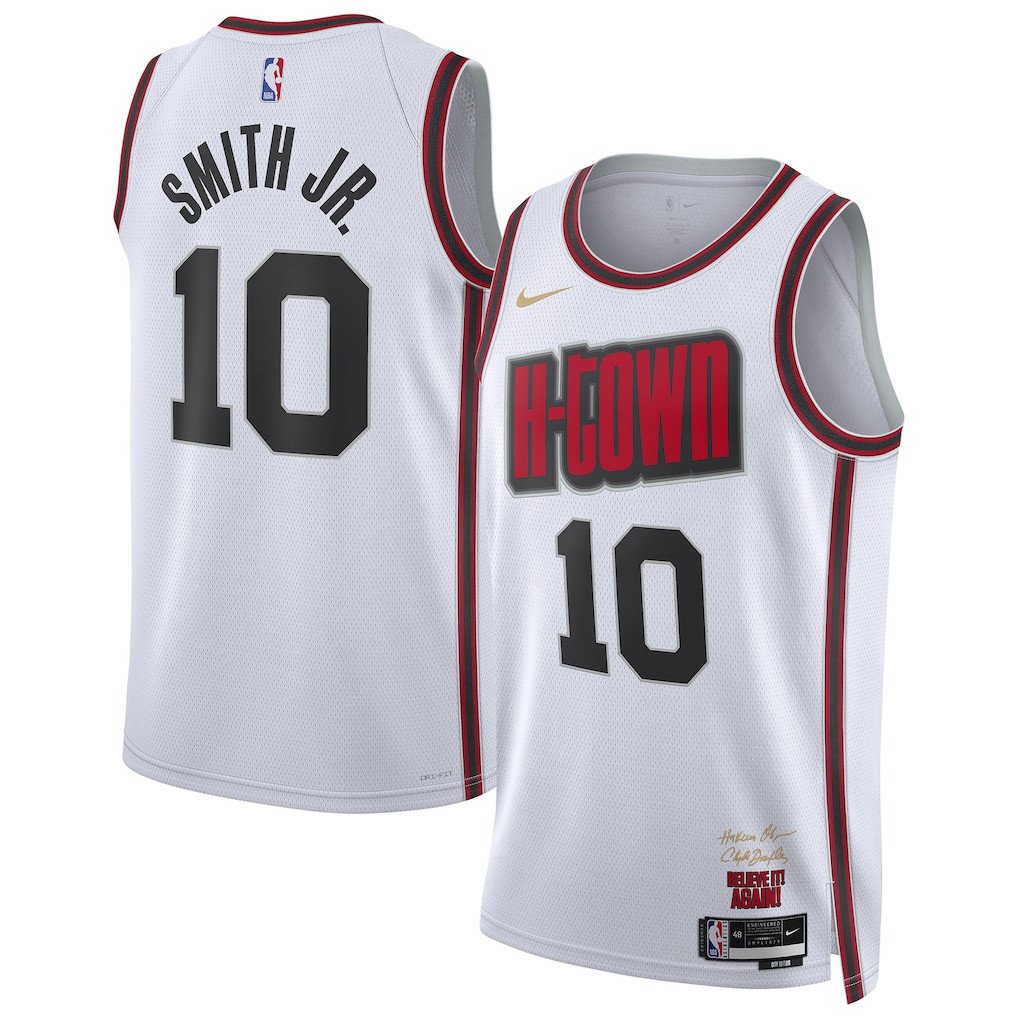 Jabari Smith Jr. 10 Houston Rockets Unisex 2024/25 Swingman Player City Editio White NBA Jersey Unisex
