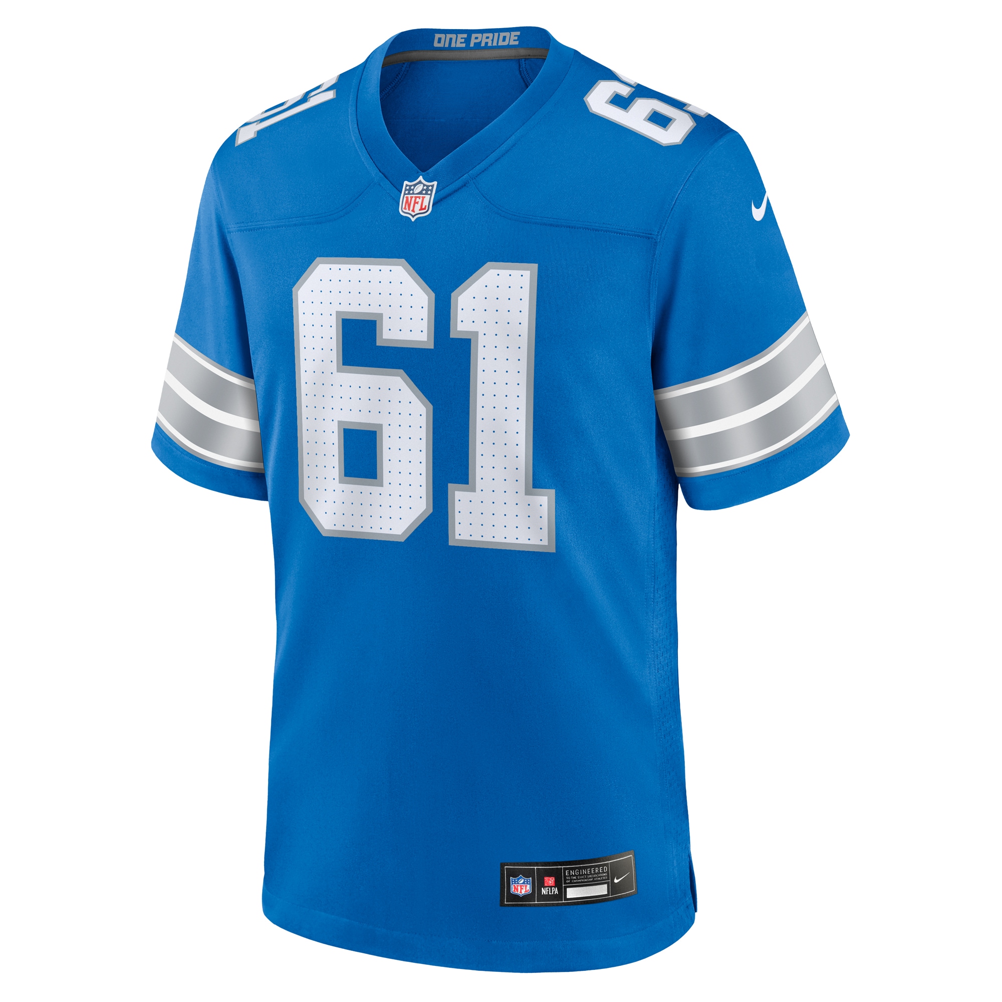Detroit Lions David Bada Blue Team Game NFL Jersey Men's