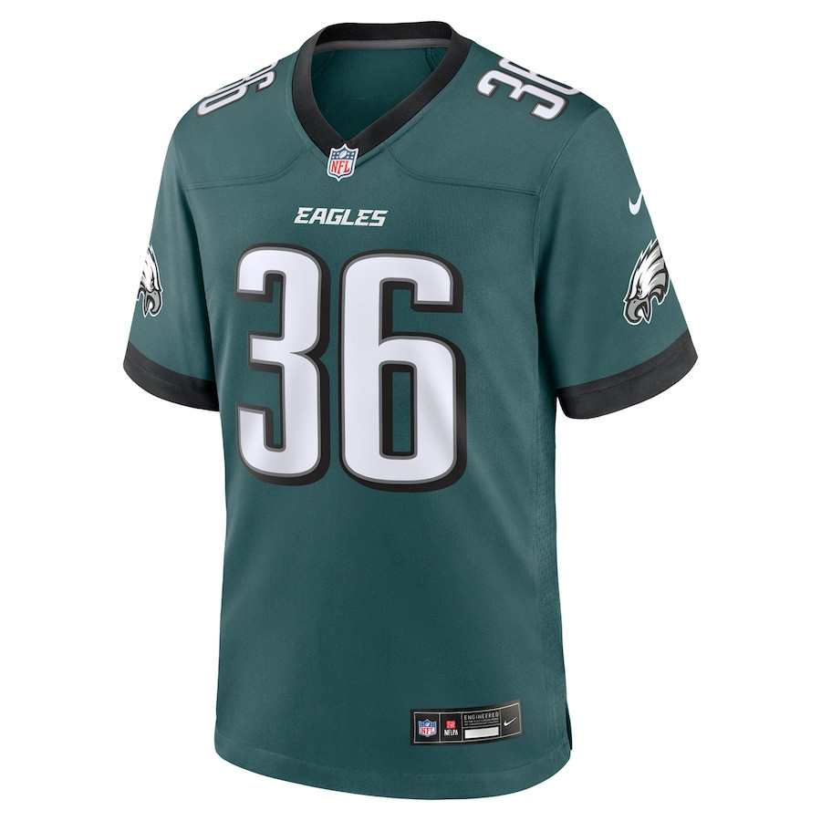 Tristin McCollum 36 Philadelphia Eagles Team Game Midnight Green NFL Jersey Men's