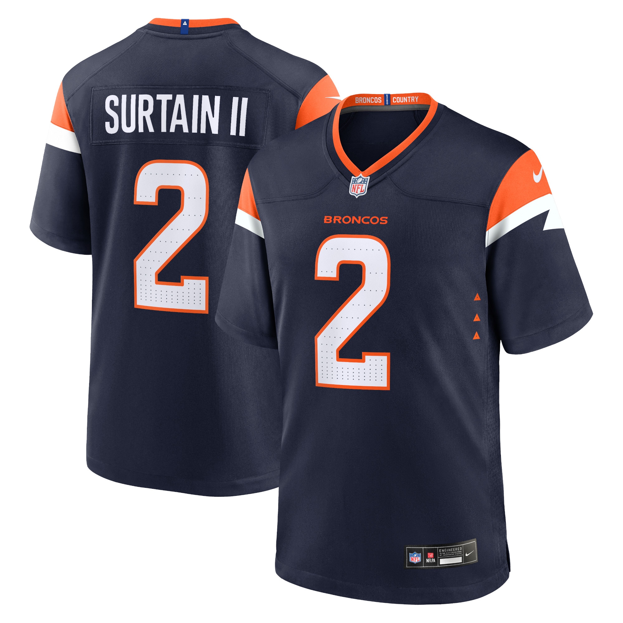 Denver Broncos Patrick Surtain II Navy Mile High Collection Alternate Game NFL Jersey Men's