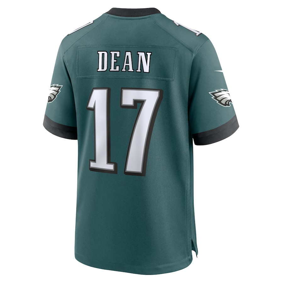 Nakobe Dean 17 Philadelphia Eagles Team Game Midnight Green NFL Jersey Men's