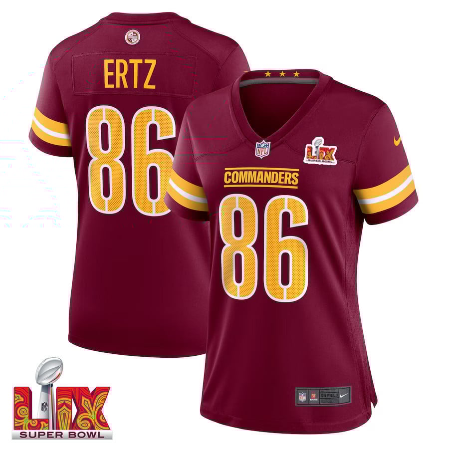 Zach Ertz #86 Washington Commanders Super Bowl LIX Burgundy NFL Jersey Women's