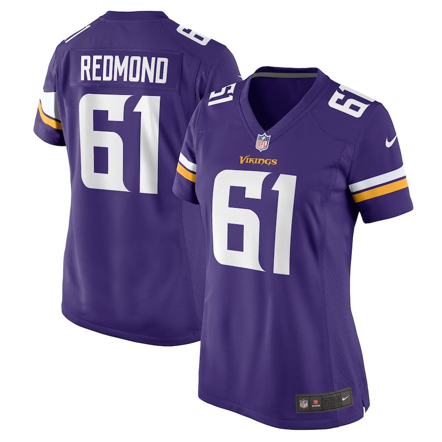 Jalen Redmond 61 Minnesota Vikings Game Purple NFL Jersey Women's